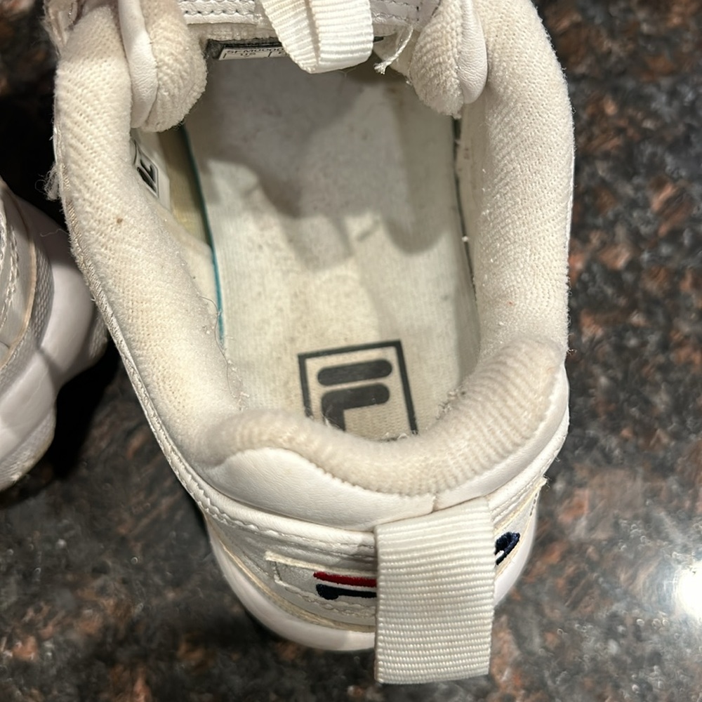 FILA WOMENS DISRUPTOR II PREMIUM White / Navy /red - Picture 7 of 9